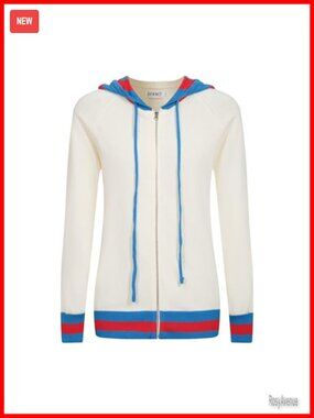 Women's Retro Cotton Cardigan Full Zip Hooded Sweater Knit
